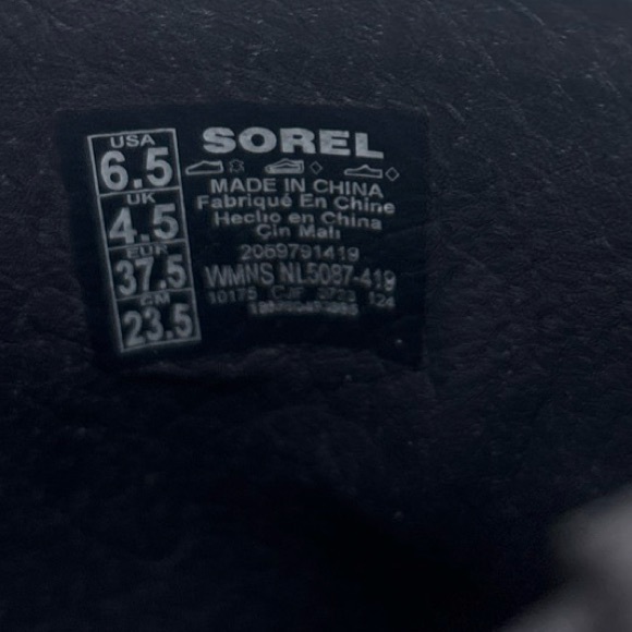 Sorel Dark Blue Mules with Light Tan Platform - Picture 11 of 11